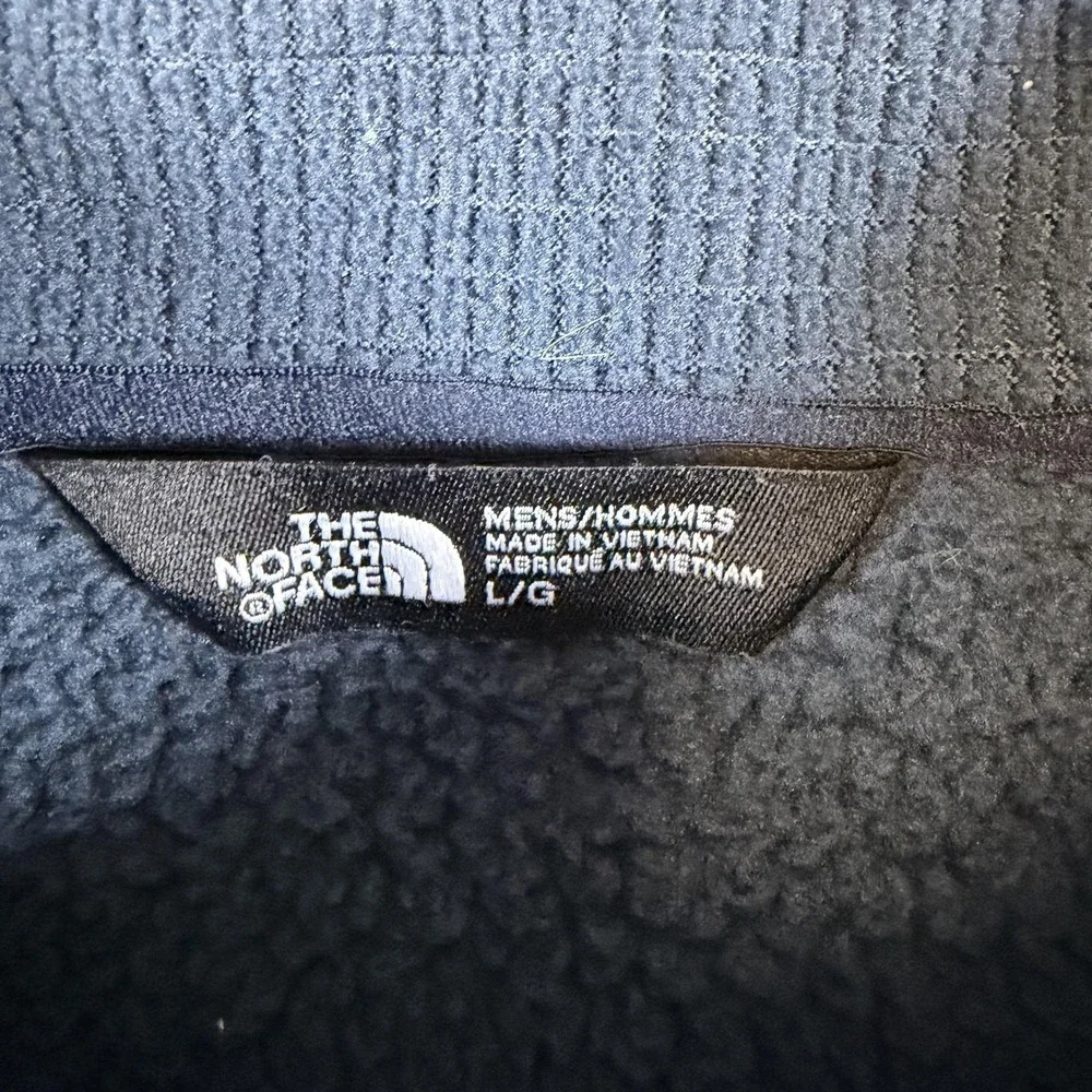 The North Face Pullover Mens Large Blue 1/4 Zip Grid Fleece Hiking NF00CUA4